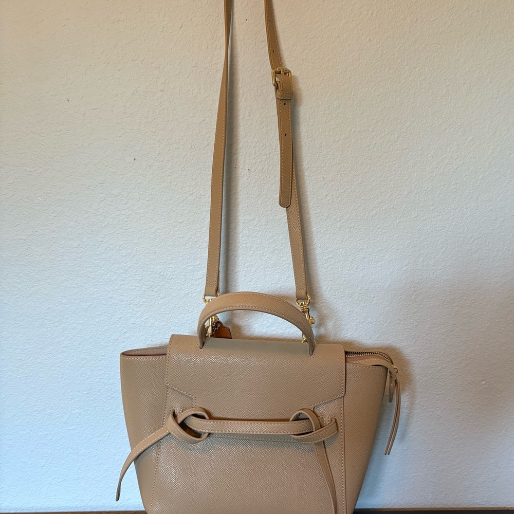 MDBM Grenelle Beige Leather Shoulder Bag